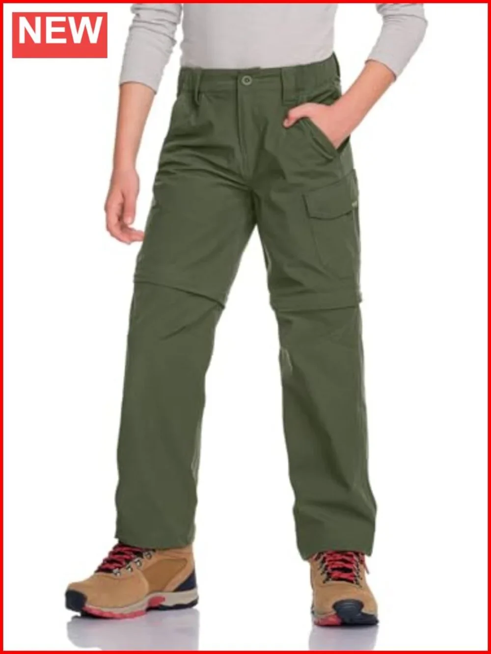 UPF 50+ Quick Dry Zip Off Hiking Cargo Pants for Kids